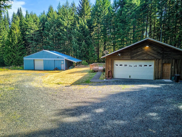 view of garage