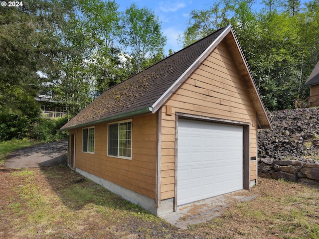 view of garage