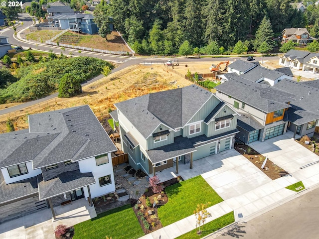 drone / aerial view with a residential view