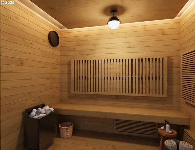 view of sauna