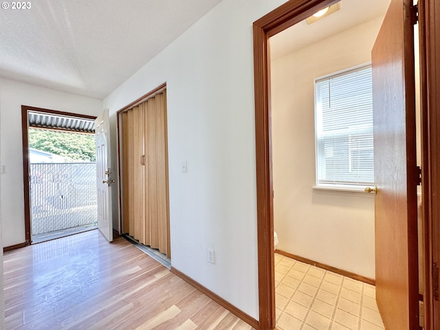 interior space with light tile floors