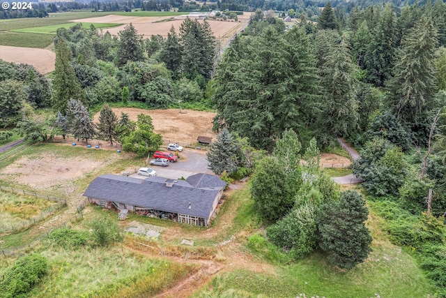 aerial view with a rural view