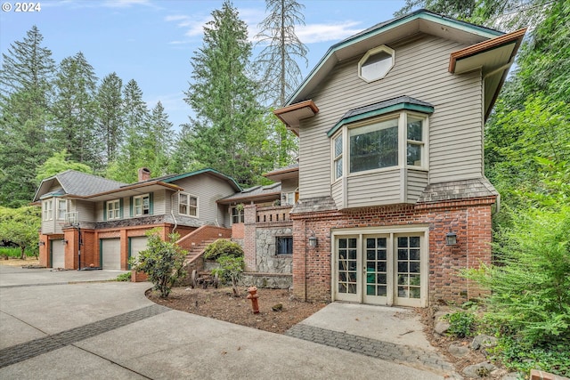 view of property featuring a garage