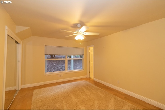 88378 Collard Lake Rd, Florence, OR 97439 - unfurnished room featuring wood finished floors, ceiling fan, and baseboards