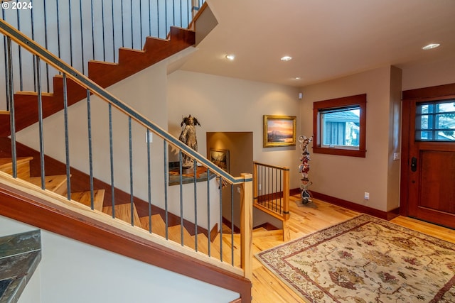 entrance foyer featuring light hardwood / wood-style floors