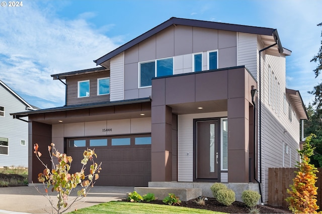 modern home with a garage