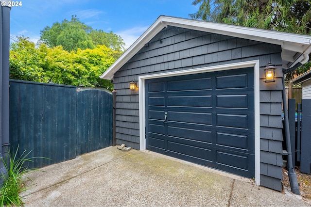 view of garage