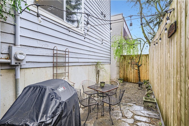 view of patio with grilling area