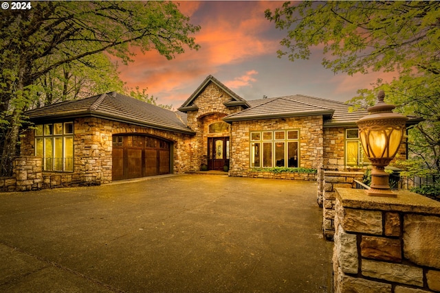 view of front of home featuring a garage