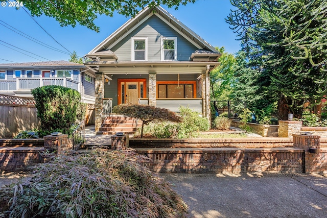 view of front of property featuring a porch