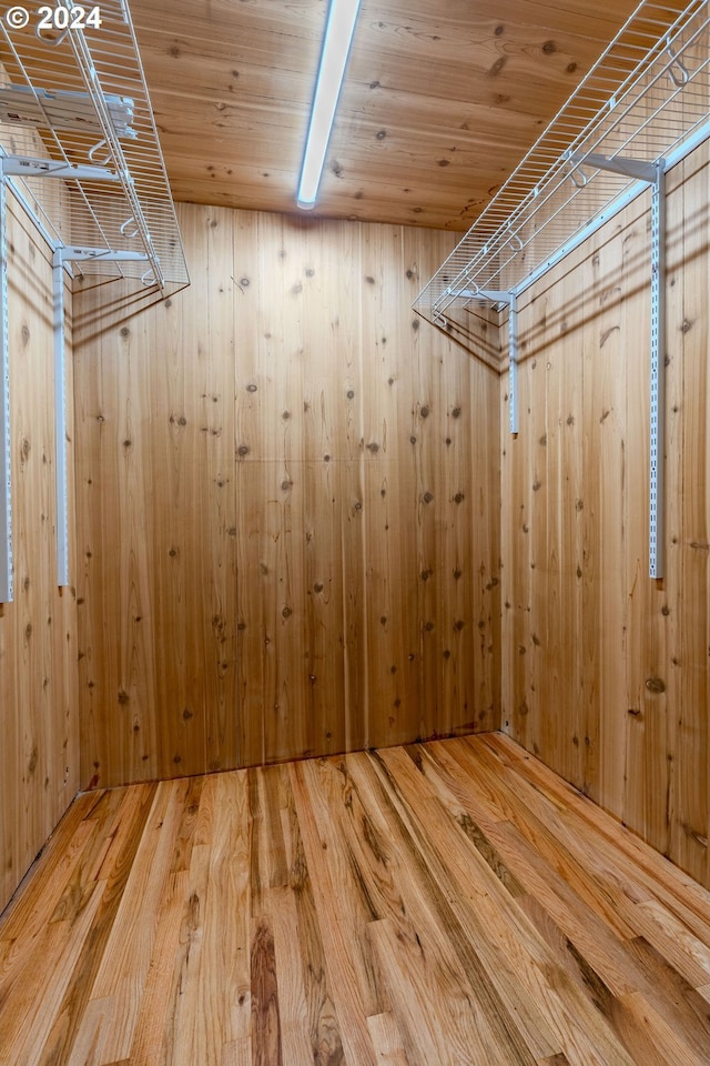 walk in closet featuring wood-type flooring