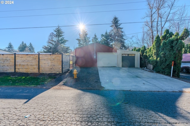 view of garage