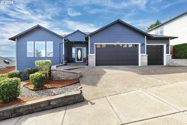 view of front of home with a garage