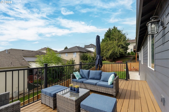 deck featuring an outdoor hangout area