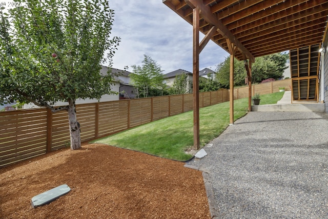 view of yard featuring a patio area