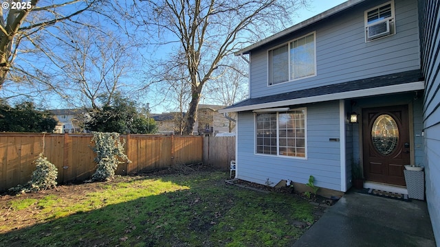 exterior space featuring a fenced backyard