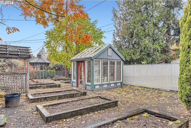 view of outbuilding with a gazebo