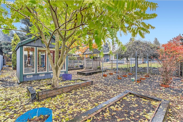 view of yard with a gazebo