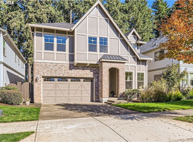 13632 SW 174th Loop, Sherwood, OR 97140 - tudor home with an attached garage, driveway, brick siding, and stucco siding