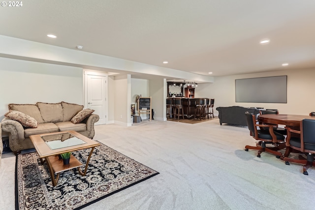 13632 SW 174th Loop, Sherwood, OR 97140 - office area with a bar, light carpet, recessed lighting, and baseboards