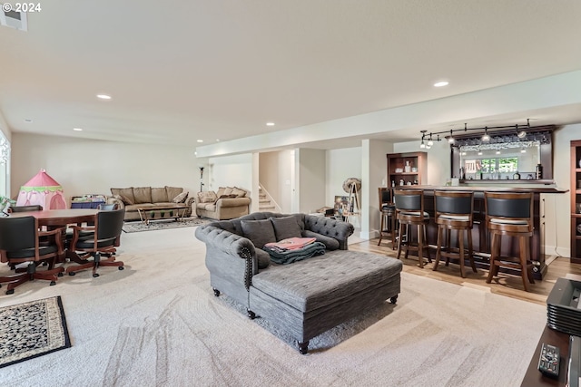 13632 SW 174th Loop, Sherwood, OR 97140 - living area with bar area, stairway, and recessed lighting