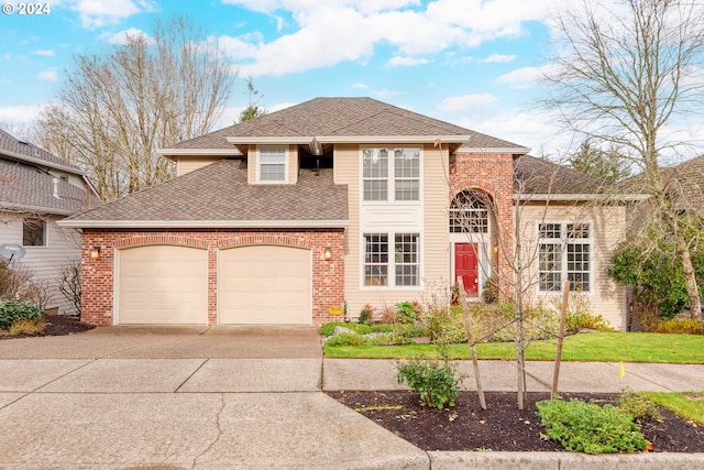 view of front of home with a garage