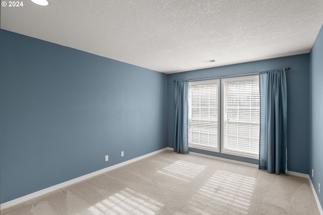 carpeted spare room featuring a textured ceiling