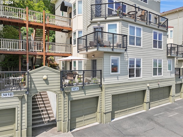 view of property featuring a garage