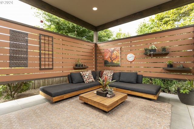 view of patio with an outdoor hangout area