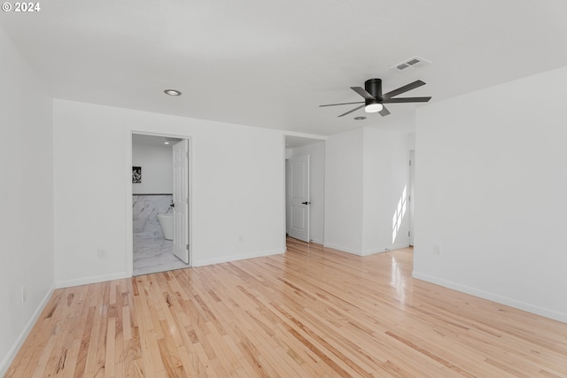 2840 Canyonville Riddle Rd, Riddle, OR 97469 - unfurnished room with visible vents, baseboards, a ceiling fan, recessed lighting, and wood-type flooring