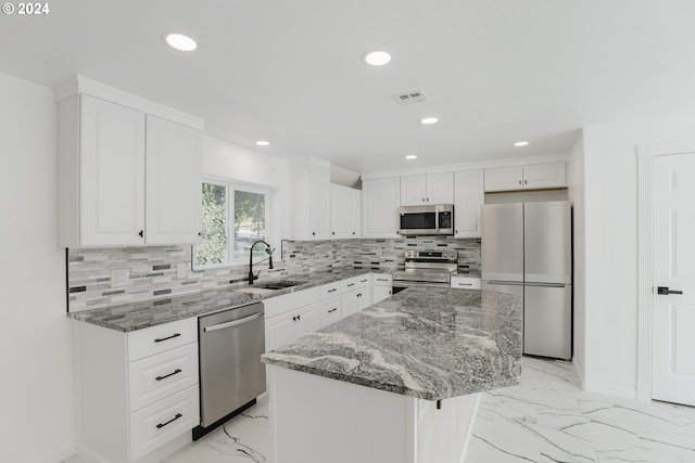 2840 Canyonville Riddle Rd, Riddle, OR 97469 - kitchen with a sink, recessed lighting, marble finish floor, and stainless steel appliances