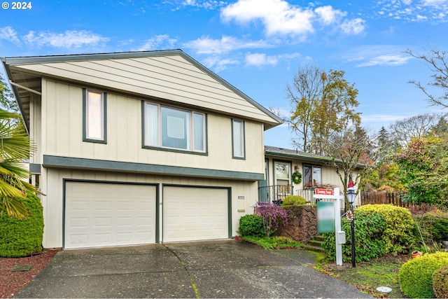 view of front of home with a garage