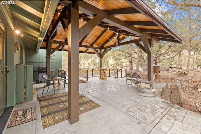 view of patio / terrace featuring a gazebo