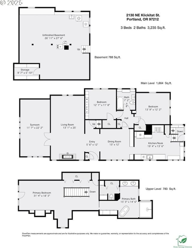 2130 NE Klickitat St, Portland, OR 97212 - floor plan / room layout