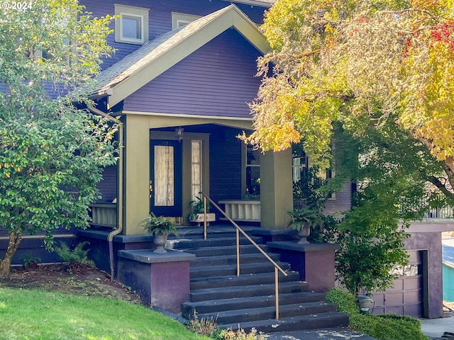 view of front of house featuring covered porch