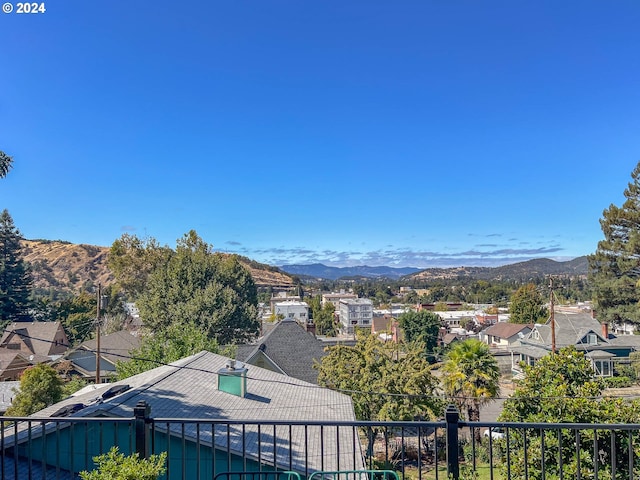 property view of mountains with a residential view