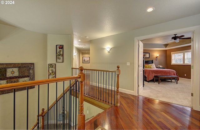 hall with carpet floors