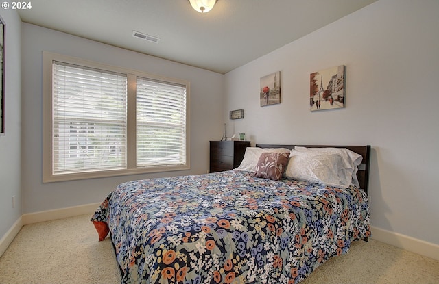 carpeted bedroom with multiple windows