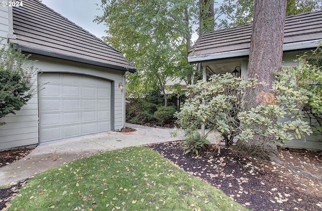 view of garage