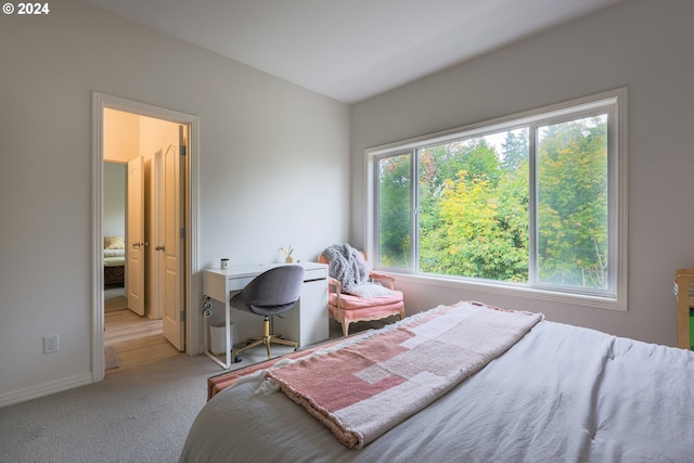 bedroom featuring baseboards and carpet flooring