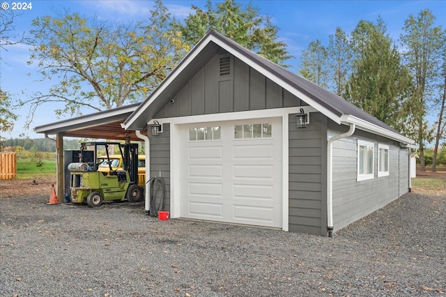 view of garage