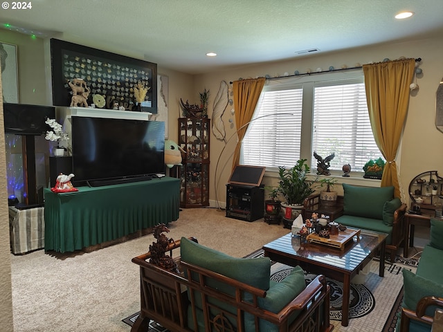 living room featuring carpet flooring