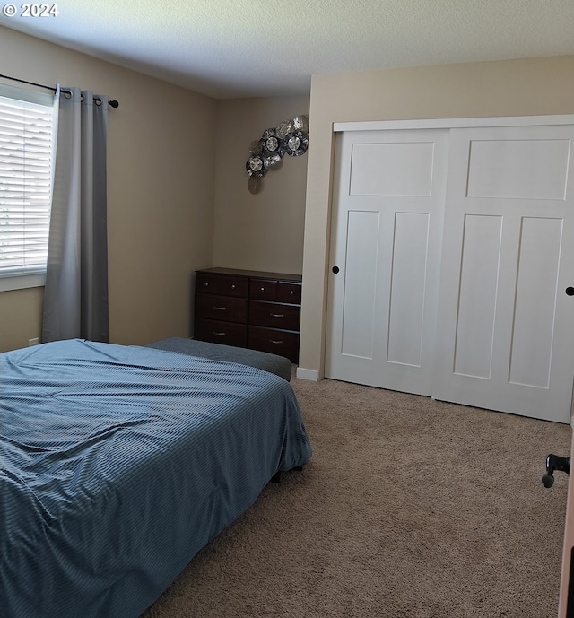 bedroom featuring a closet and carpet