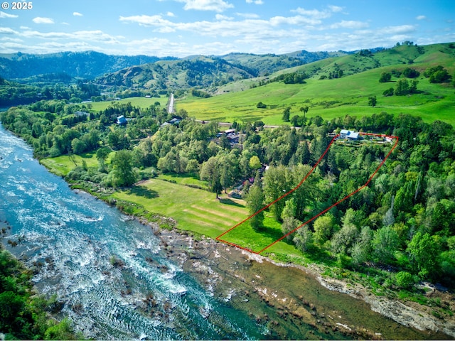 14115 N Bank Rd, Roseburg, OR 97470 - view of property location with property parcel outlined and a mountain backdrop