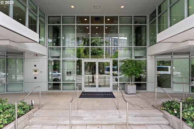 entrance to property with french doors