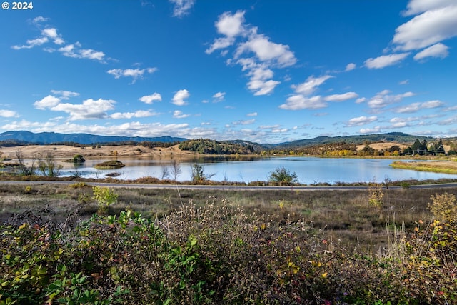 view of water feature with a mountain view