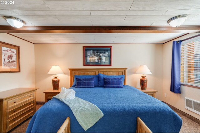 carpeted bedroom with visible vents