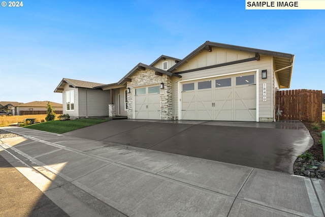 view of front of house with a garage