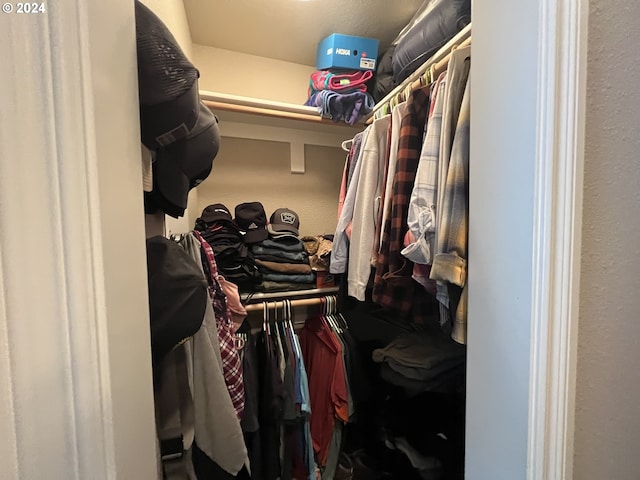 view of walk in closet