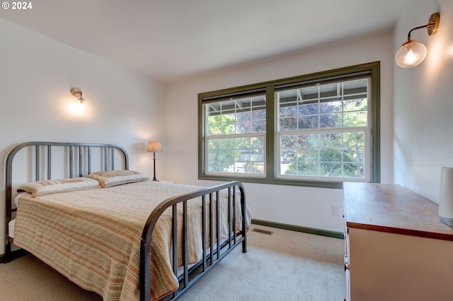 carpeted bedroom with multiple windows